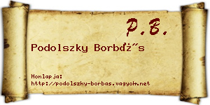Podolszky Borbás névjegykártya